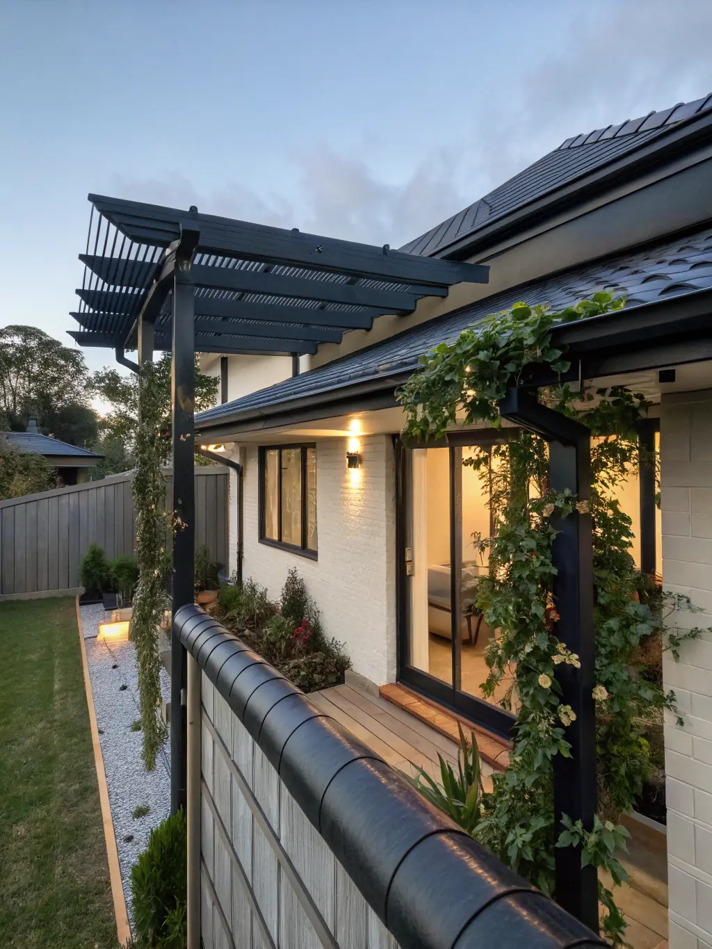Seamless gutters protecting a home from water damage during a heavy rainstorm in Tampa Bay, emphasizing the importance of proper drainage.